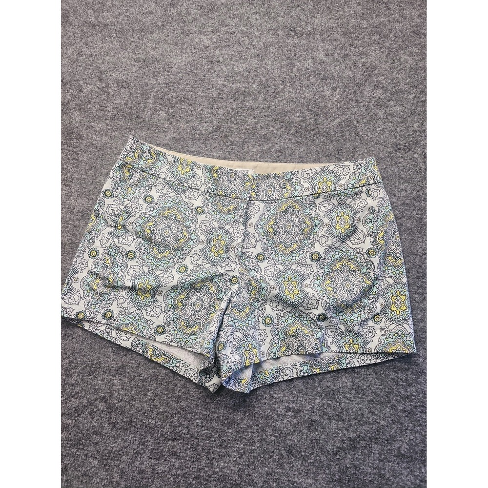 J.Crew Chino Shorts Size 8 Green Patterned Coastal Preppy Classic Resort